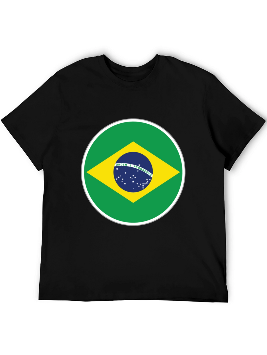 Brazil Flag Graphic T-Shirt - Black Cotton Tee