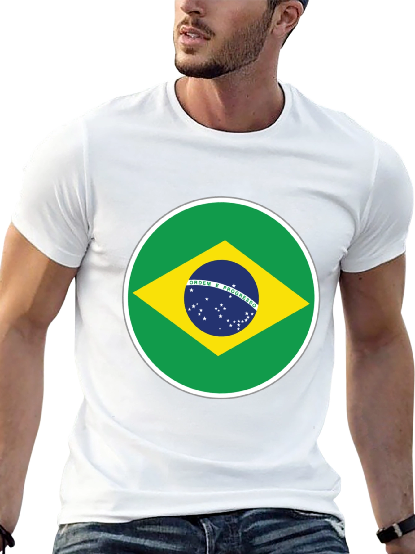 Brazil Flag Graphic T-Shirt - Black Cotton Tee