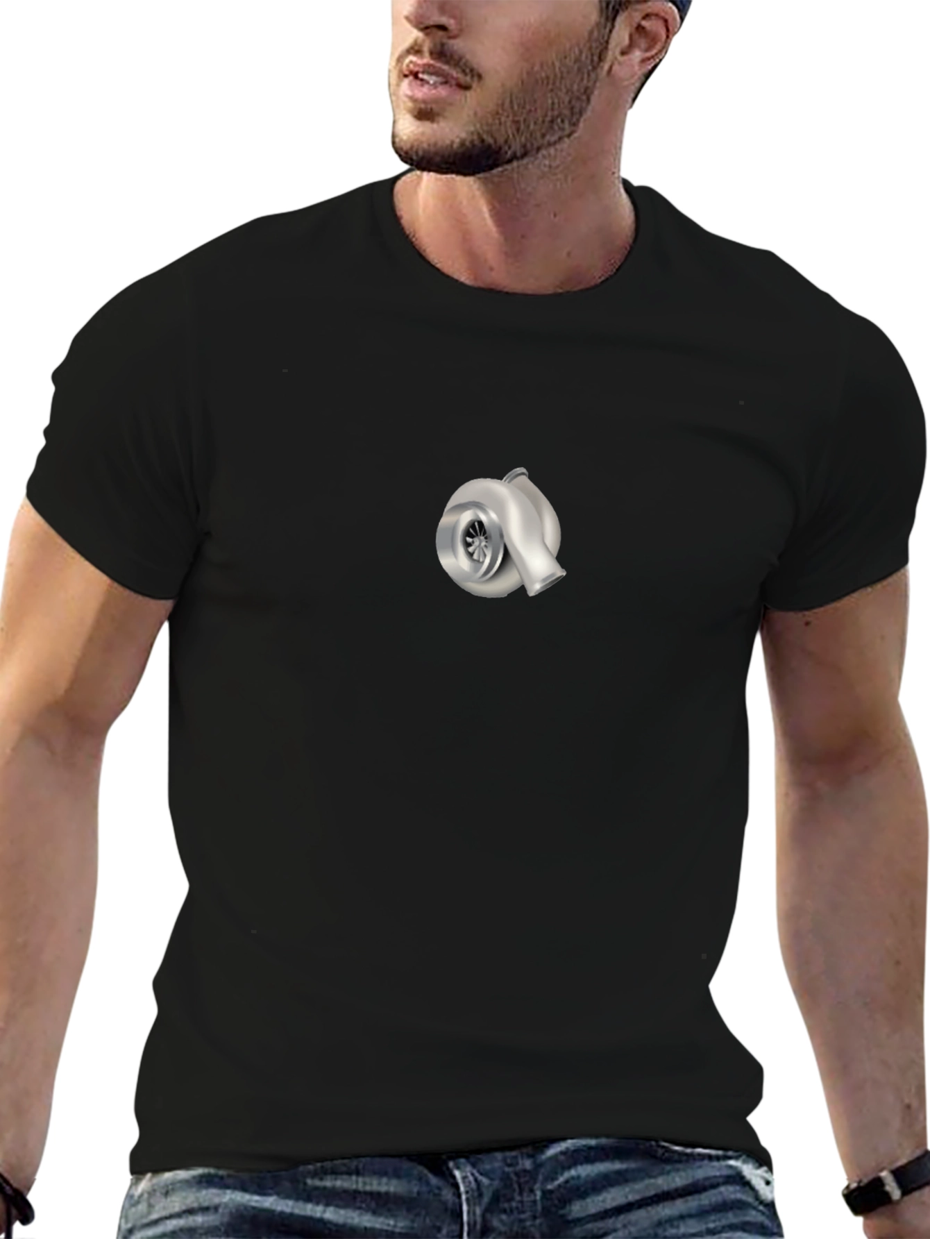 Turbocharged Cool T-Shirt - Black Cotton Blend