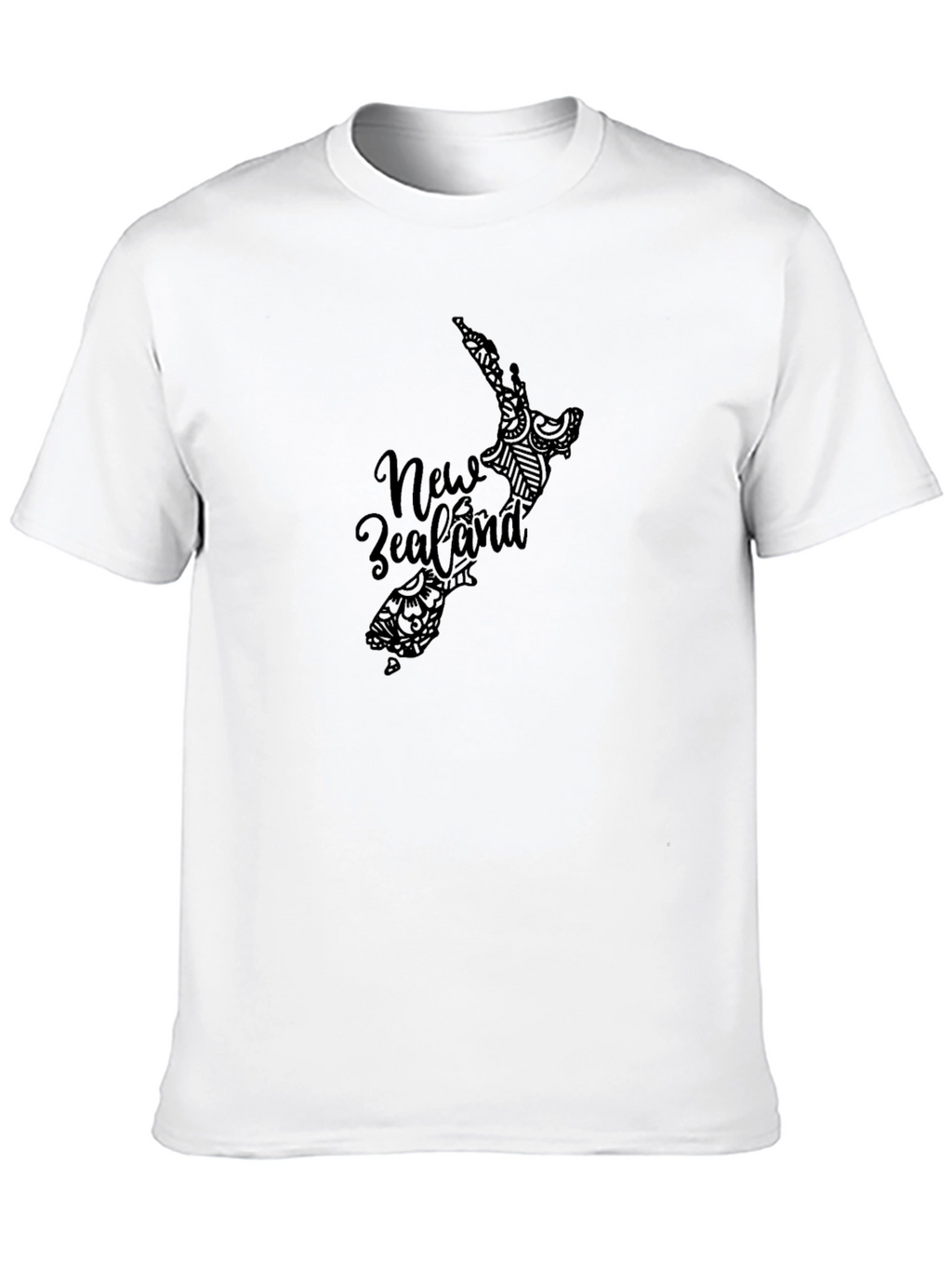New Zealand Map Graphic Black T-Shirt