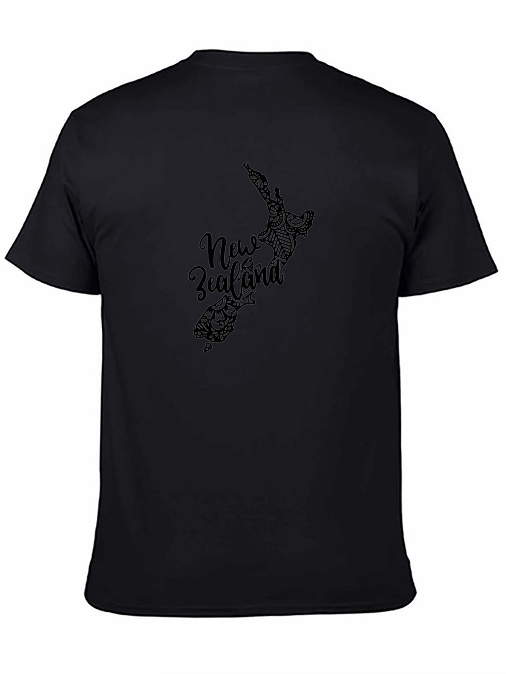 New Zealand Map Graphic Black T-Shirt
