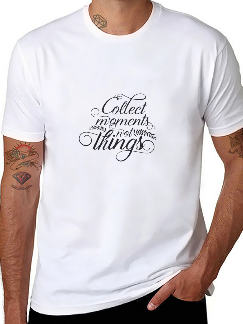 Collect Moments Tee - Stylish Black Graphic T-Shirt