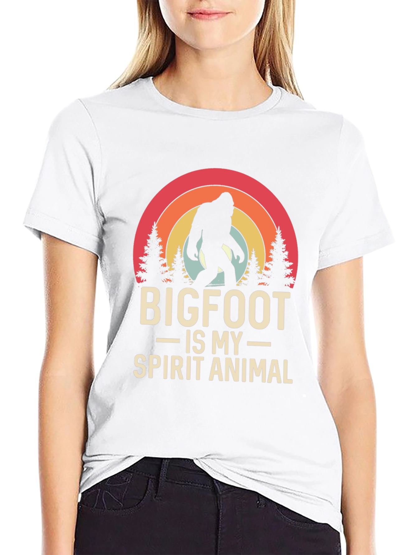 Bigfoot Spirit Animal Tee - Black Graphic T-Shirt