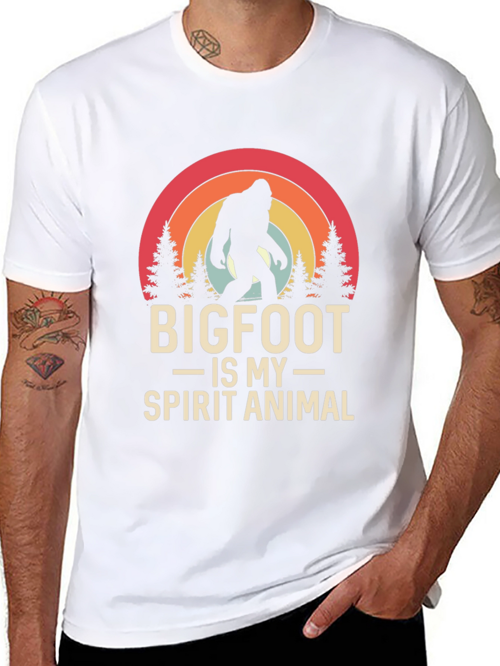 Bigfoot Spirit Animal Tee - Black Graphic T-Shirt