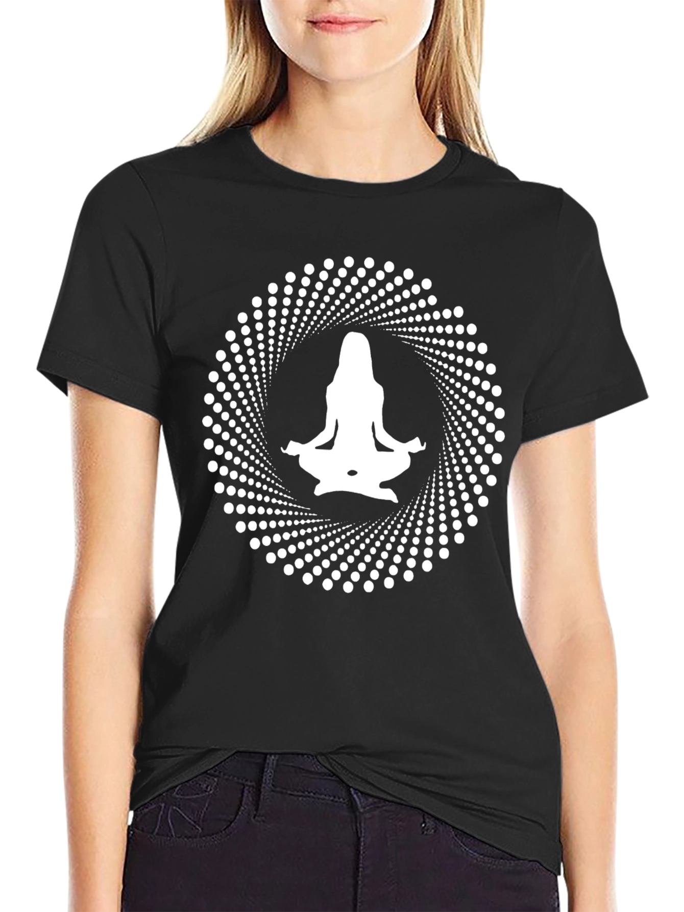 Yoga Pose Graphic Black T-Shirt