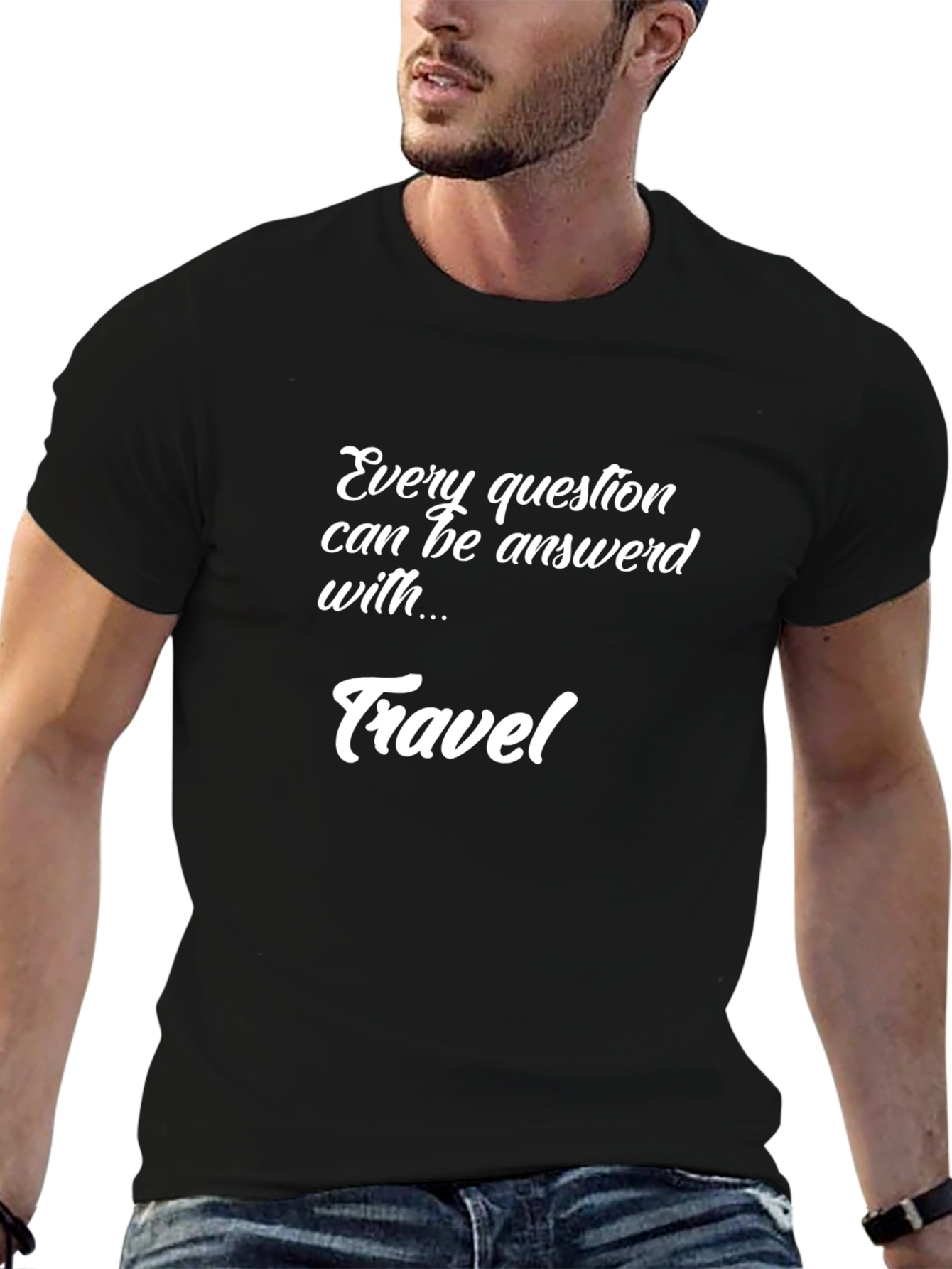 Travel Quote Graphic Tee - Black Unisex T-Shirt