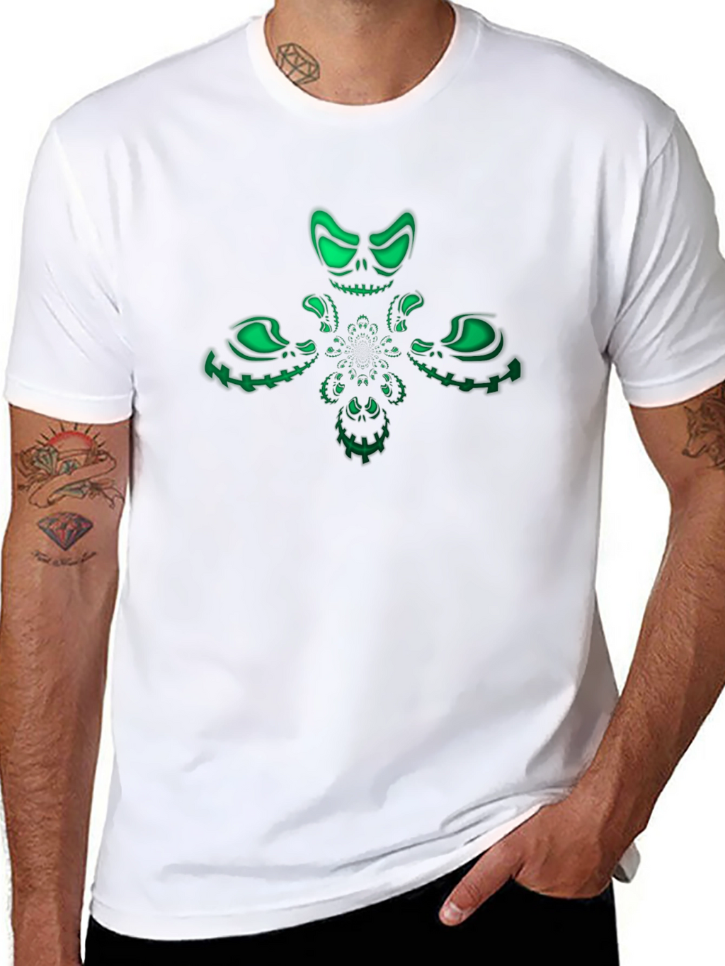 Glowing Skull Graphic Tee - Mens Black T-Shirt