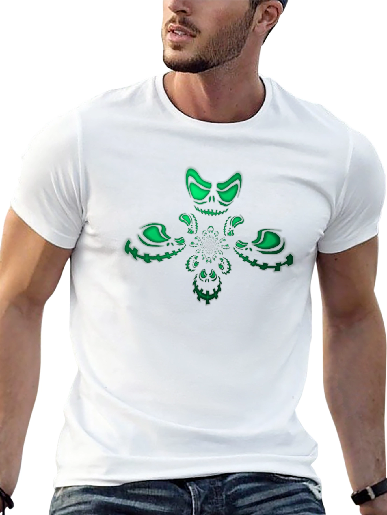 Glowing Skull Graphic Tee - Mens Black T-Shirt
