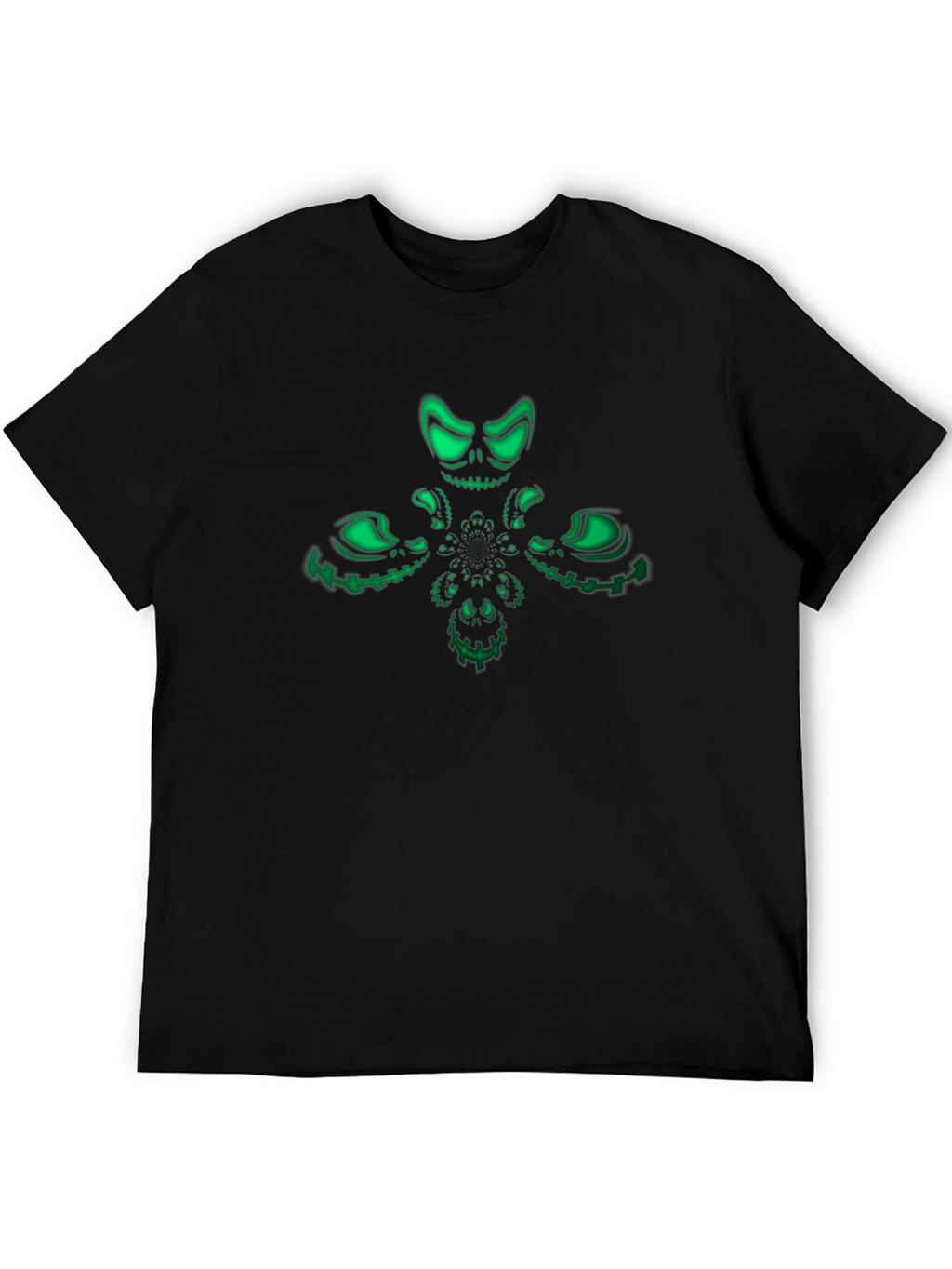 Glowing Skull Graphic Tee - Mens Black T-Shirt