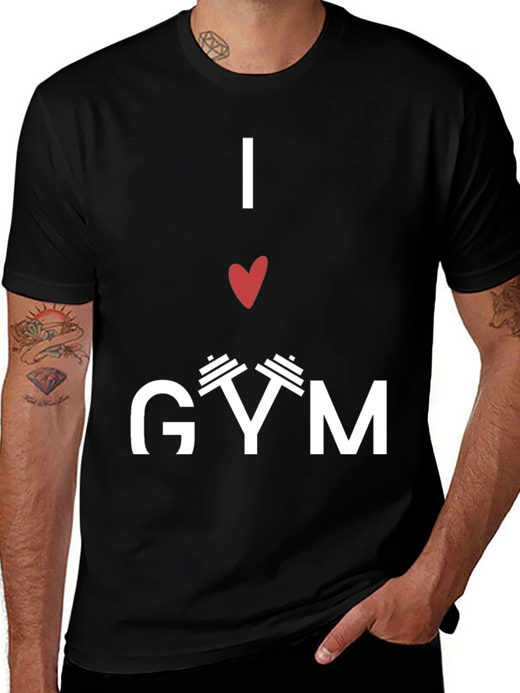 I Love Gym Black T-Shirt Fitness Workout