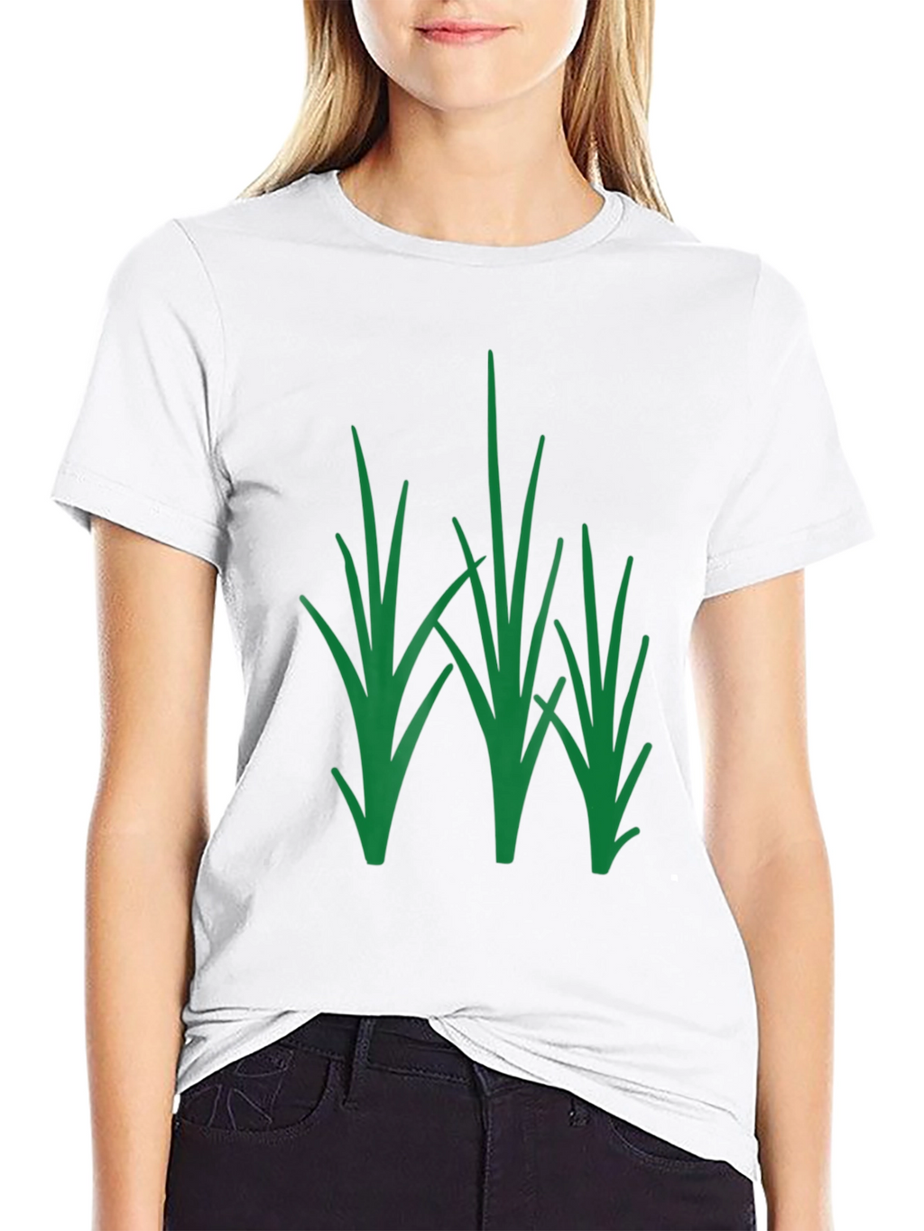 Green Grass Graphic Black T-Shirt - Nature Inspired Tee