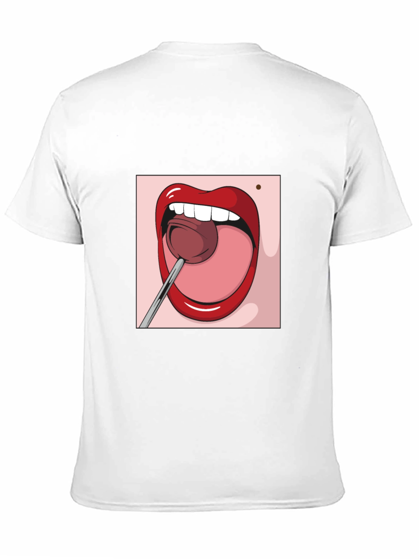 Cartoon Lips Lollipop Graphic Tee - Unisex