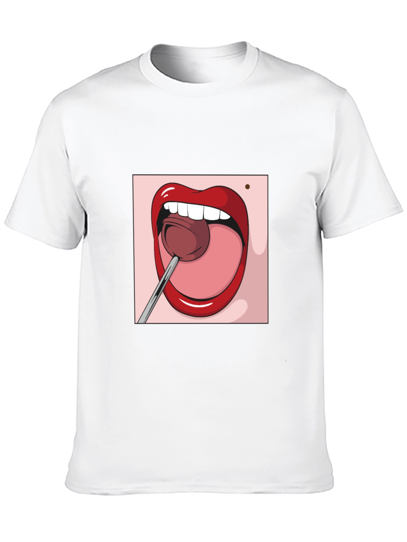 Cartoon Lips Lollipop Graphic Tee - Unisex