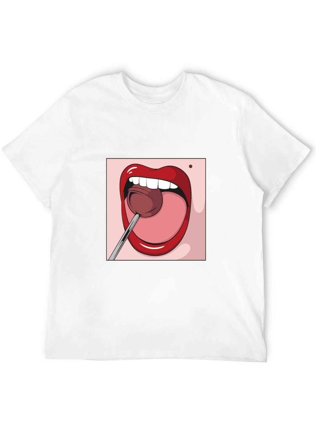 Cartoon Lips Lollipop Graphic Tee - Unisex