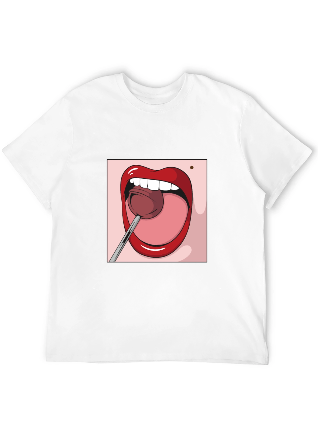 Cartoon Lips Lollipop Graphic Tee - Unisex