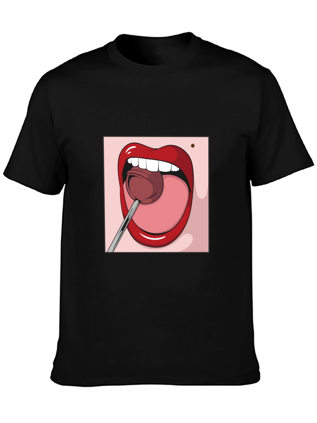 Cartoon Lips Lollipop Graphic Tee - Unisex