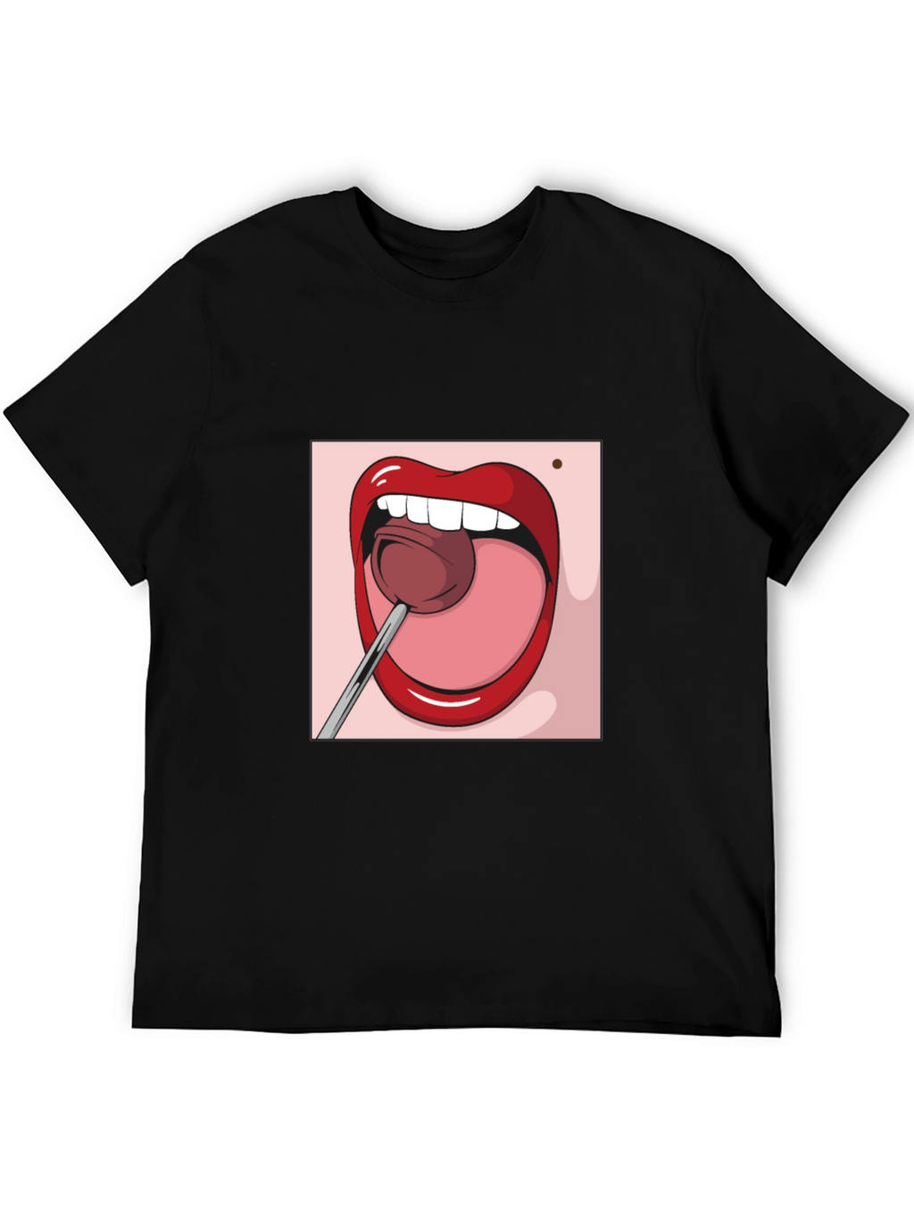 Cartoon Lips Lollipop Graphic Tee - Unisex