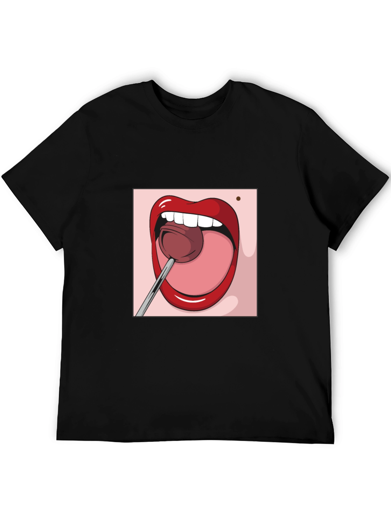 Cartoon Lips Lollipop Graphic Tee - Unisex