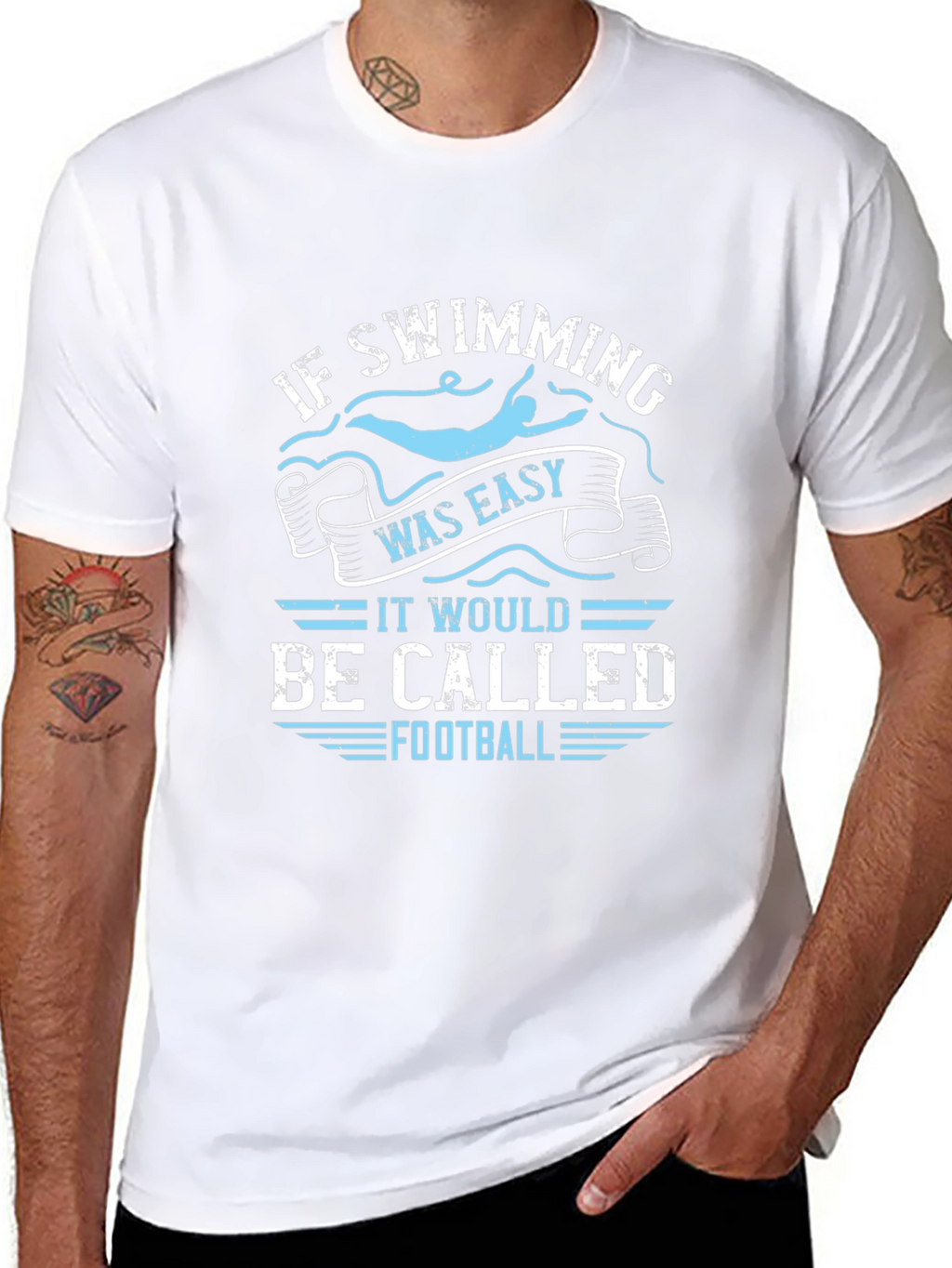 Funny Swimming T-Shirt: If Swimming Was Easy Football