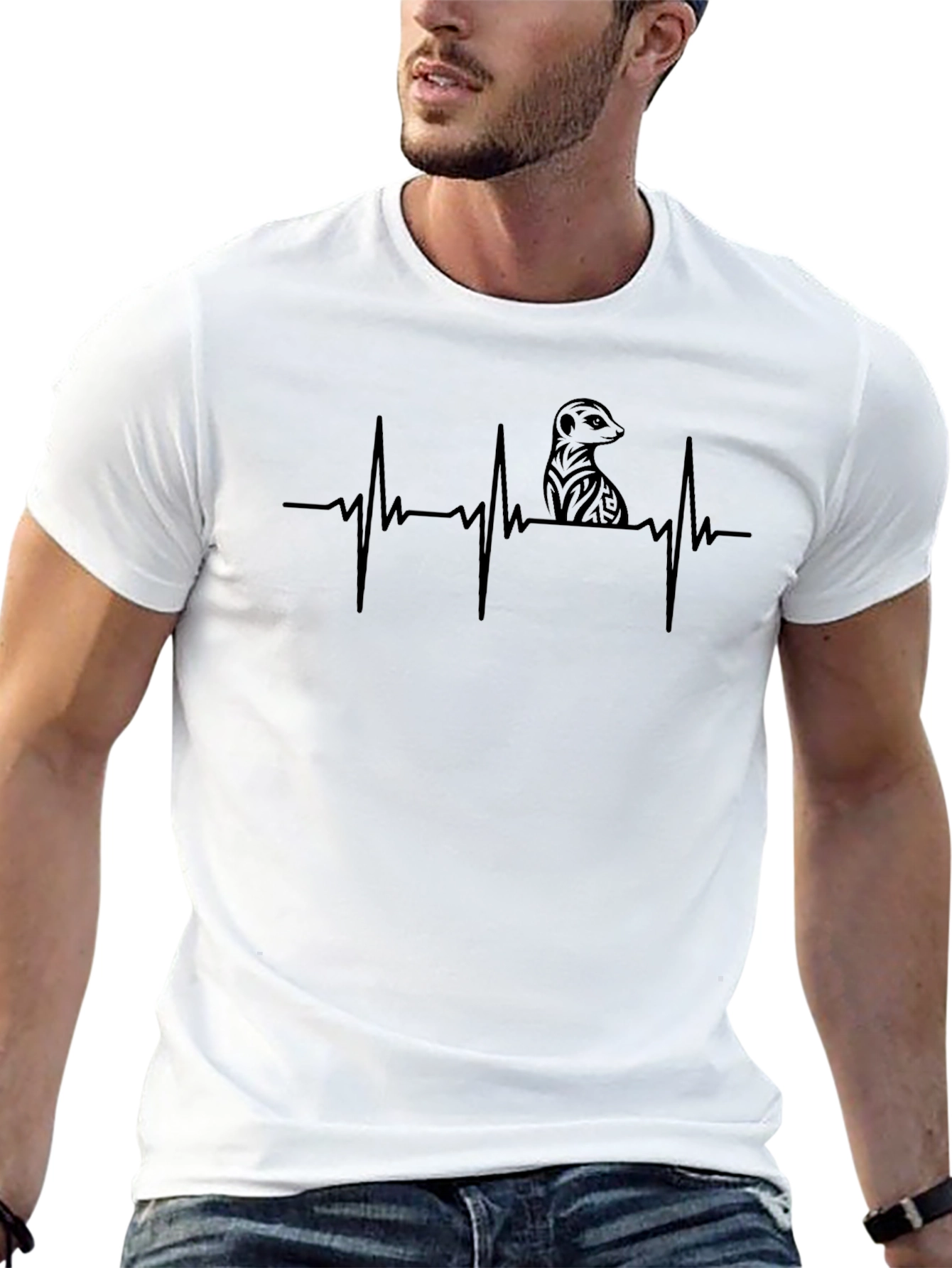 Meerkat Heartbeat T-Shirt - Stylish Graphic Tee
