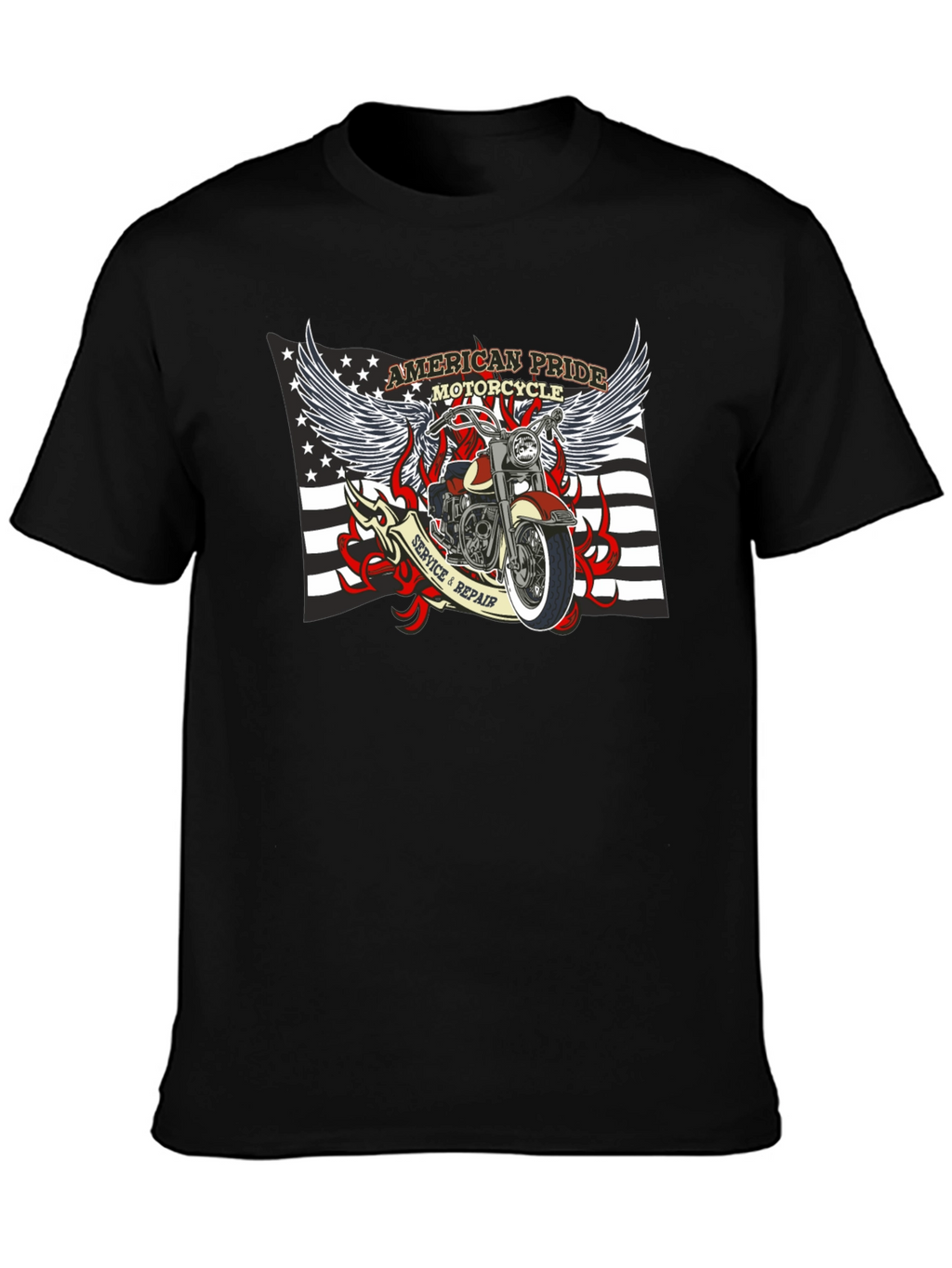 American Pride Motorcycle Graphic T-Shirt