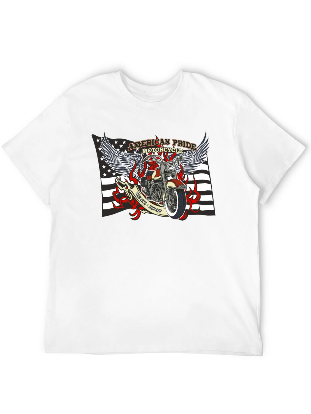 American Pride Motorcycle Graphic T-Shirt