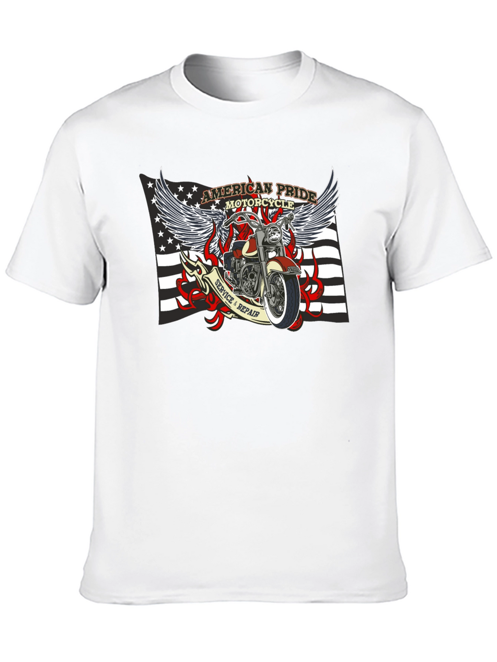 American Pride Motorcycle Graphic T-Shirt