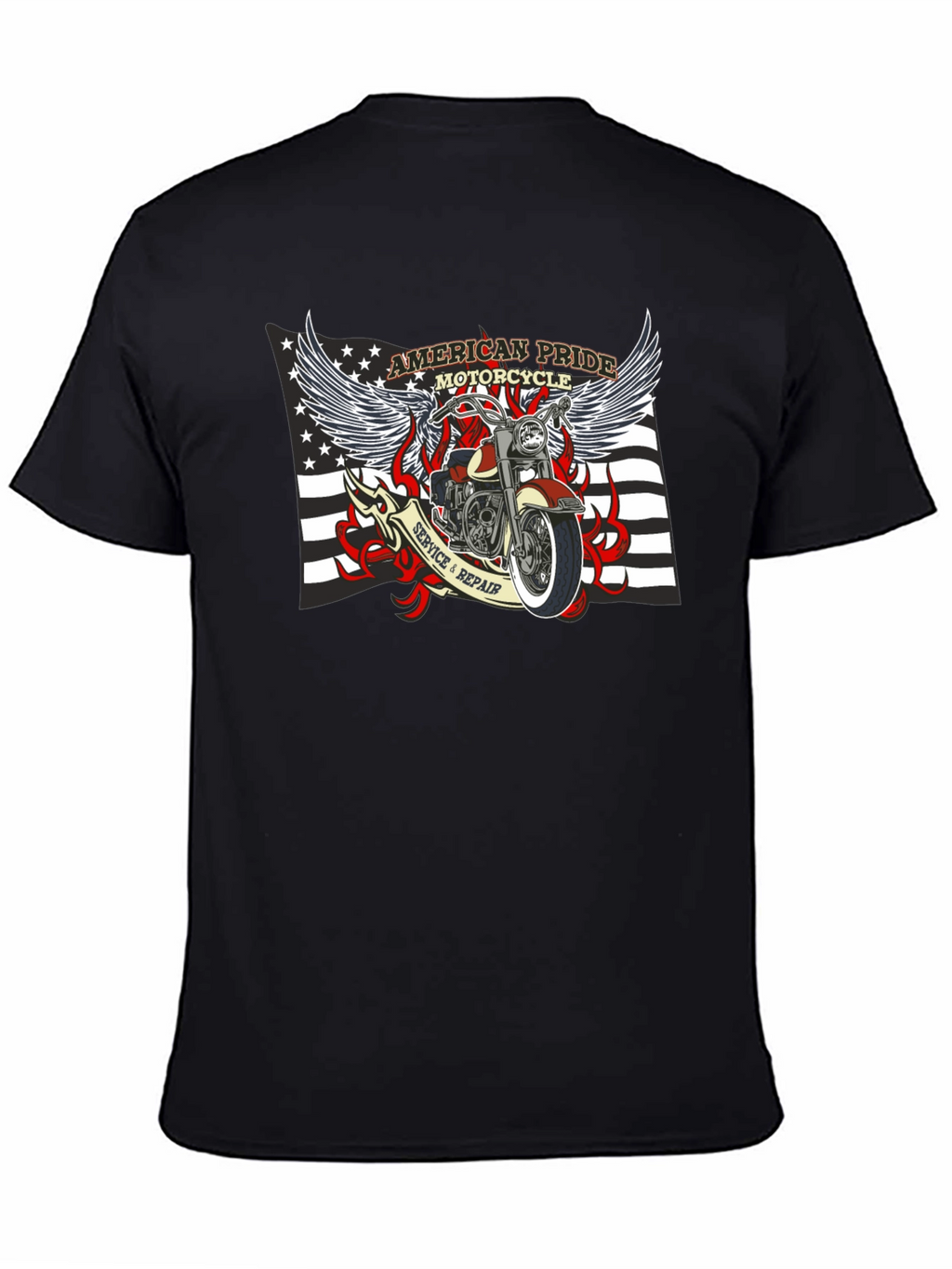 American Pride Motorcycle Graphic T-Shirt