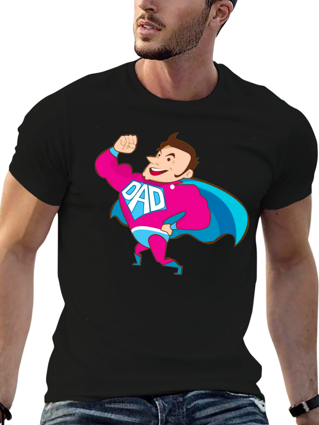 Super Dad Hero Graphic Novelty T-Shirt