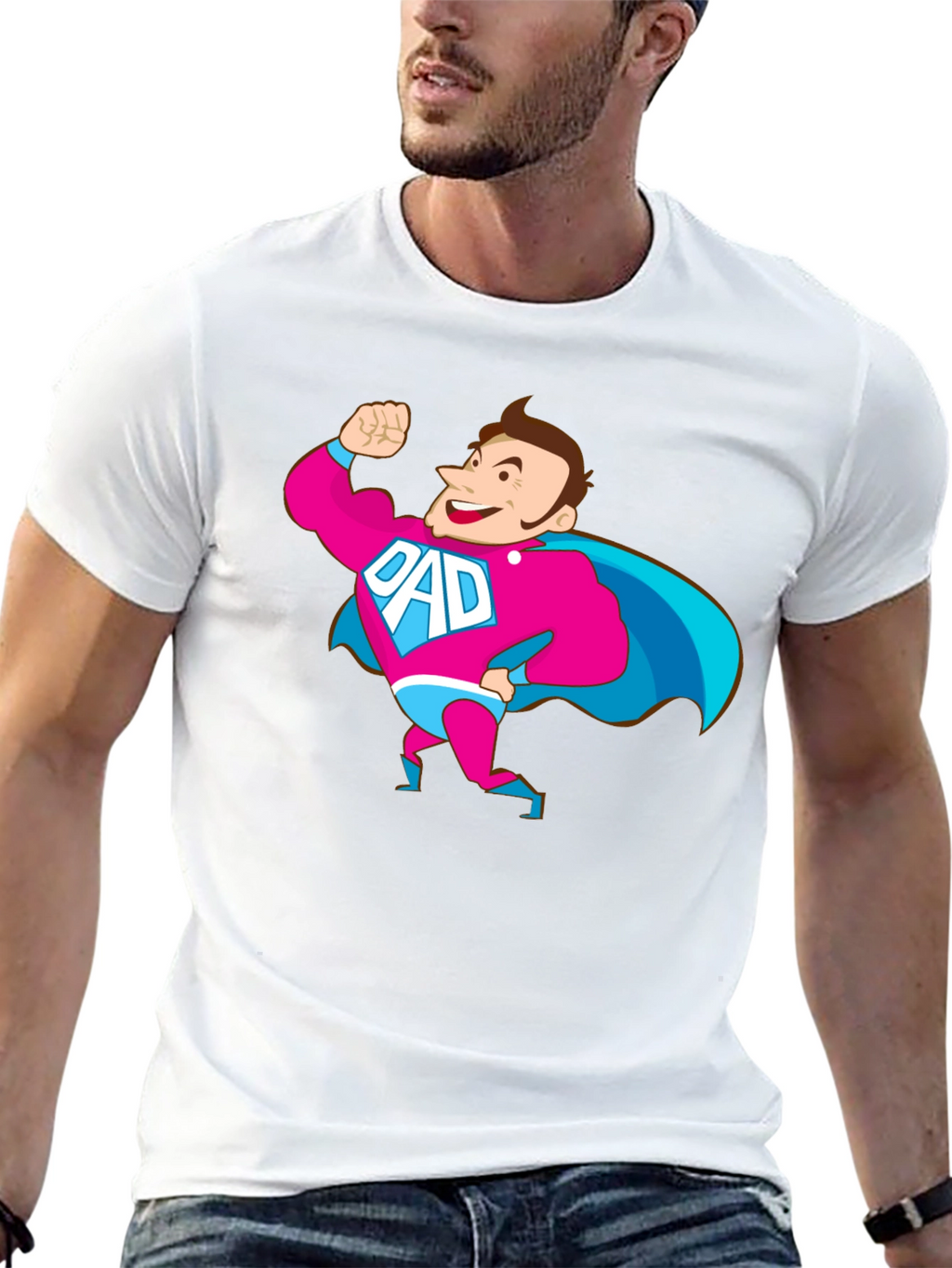 Super Dad Hero Graphic Novelty T-Shirt