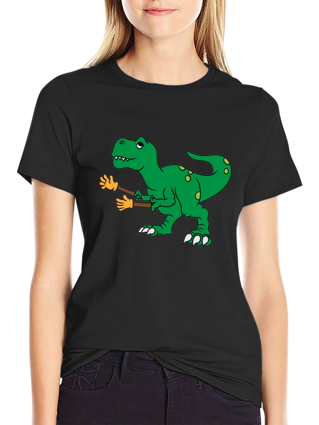 Dinosaur T-Rex with Fake Arms Funny Graphic Tee