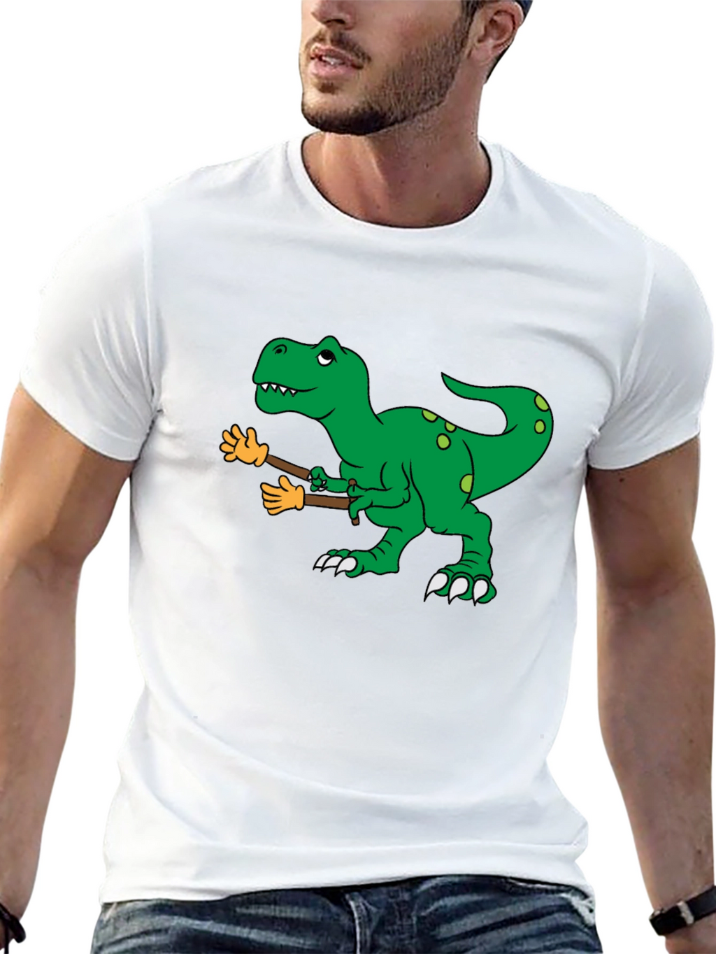 Dinosaur T-Rex with Fake Arms Funny Graphic Tee