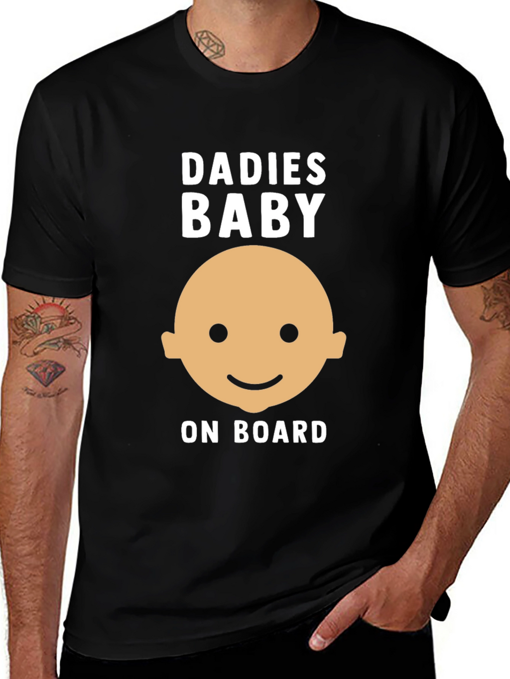 Dadies Baby On Board Graphic T-Shirt - Black
