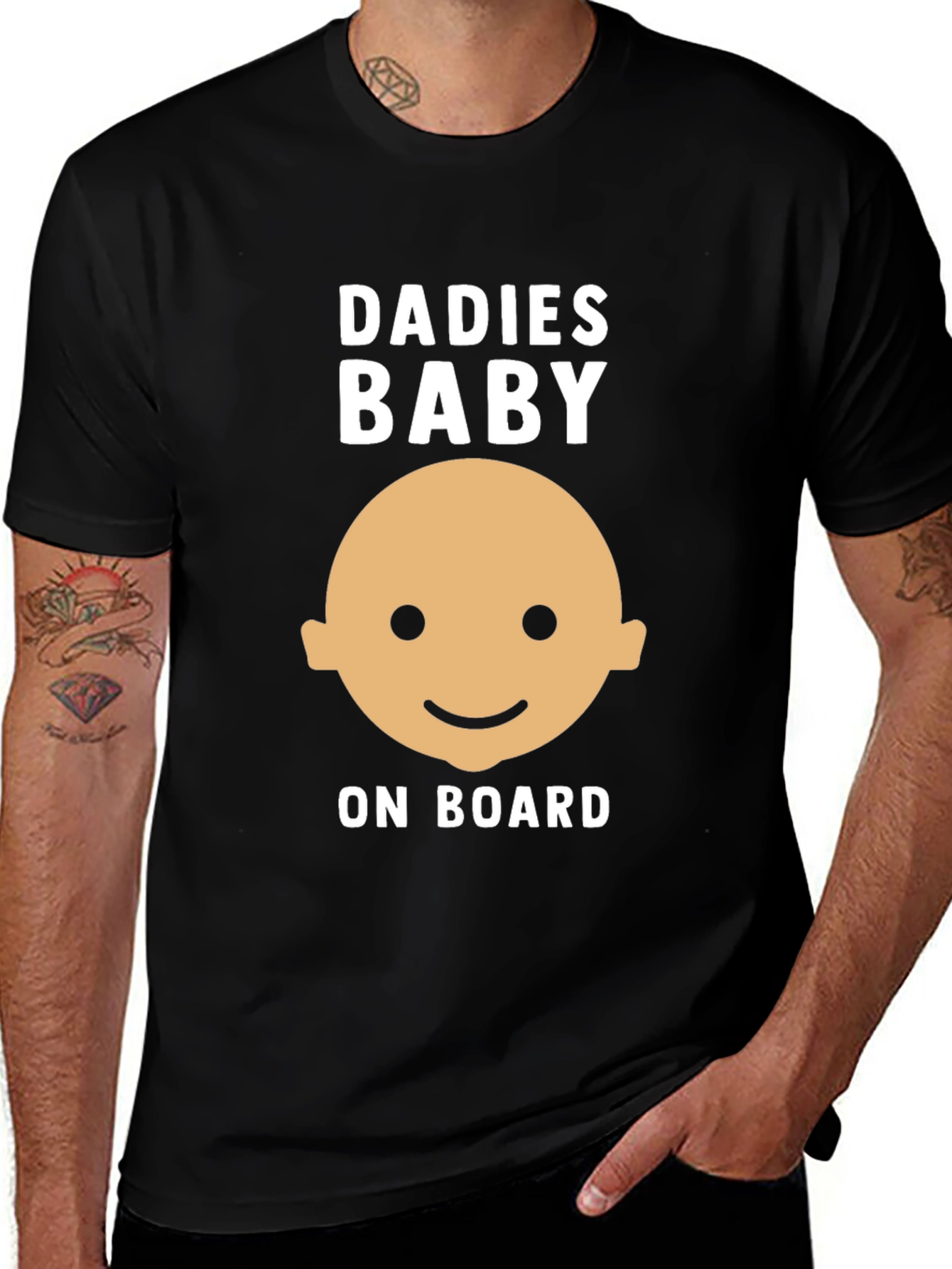 Dadies Baby On Board Graphic T-Shirt - Black