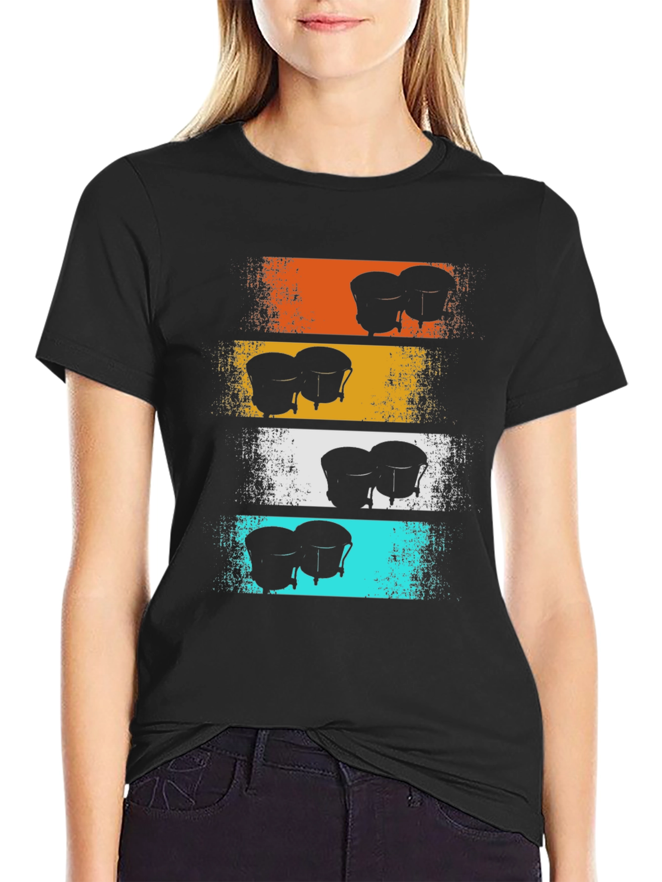 Retro Bongo Drums Graphic Tee - Music Lover Shirt