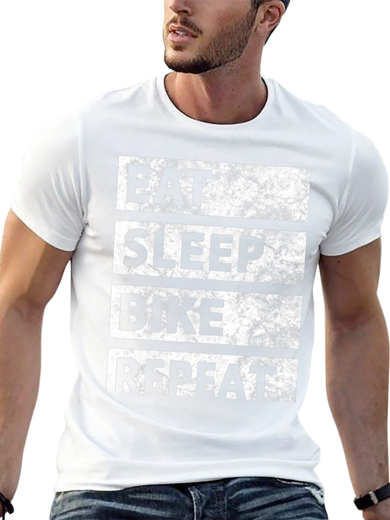 Eat Sleep Bike Repeat Black Graphic Tee