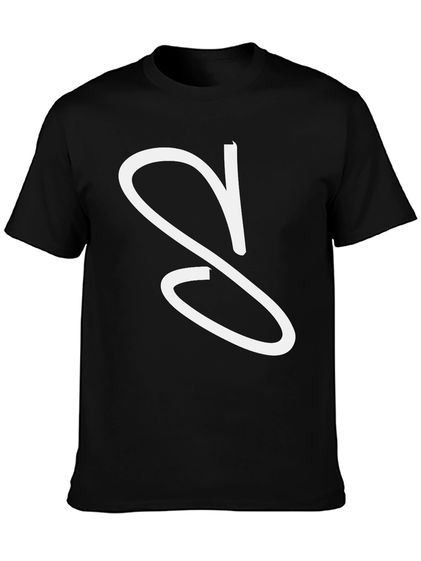 Black T-Shirt with White S Design