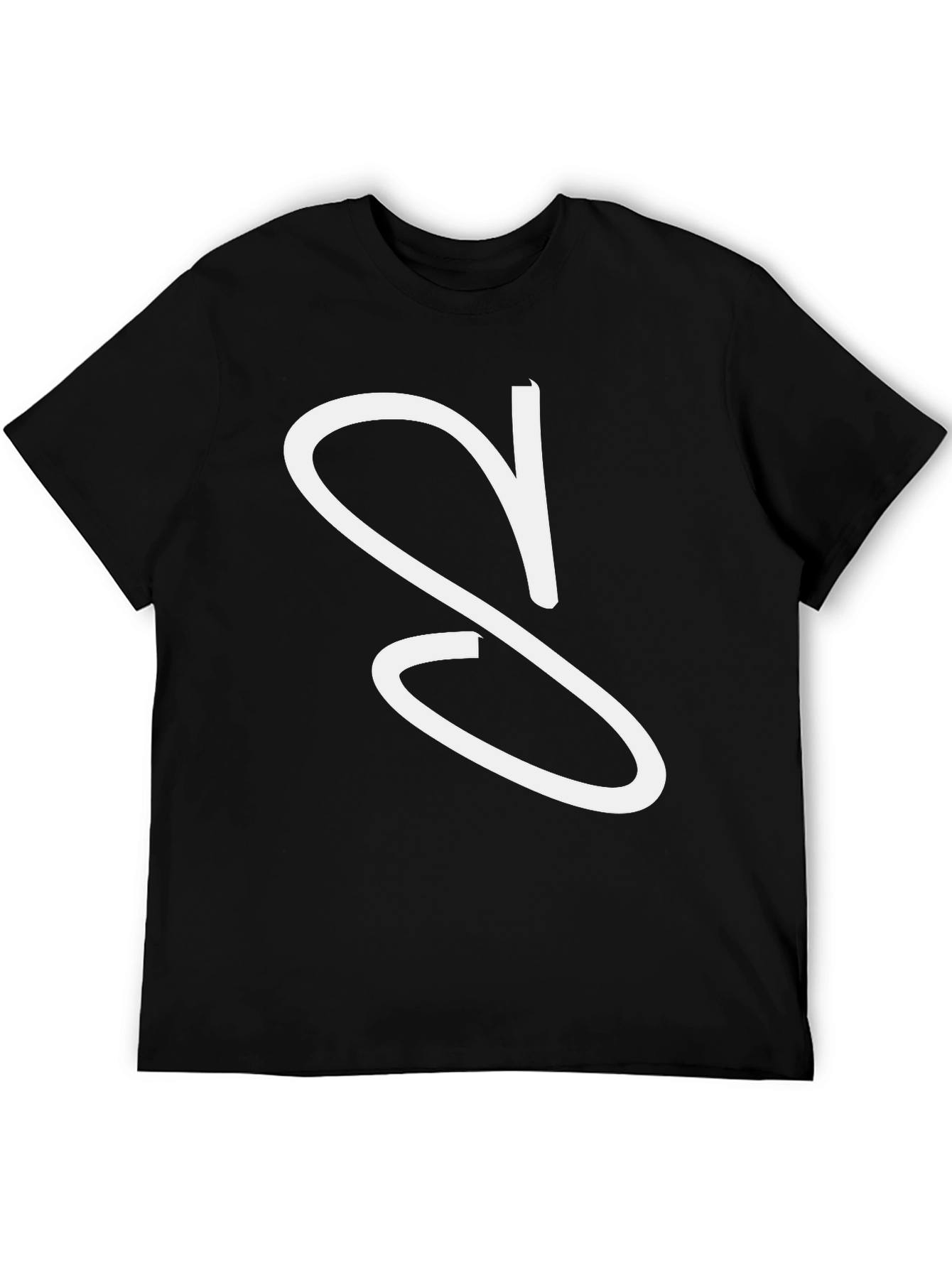 Black T-Shirt with White S Design