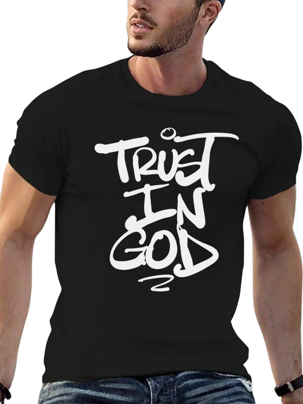 Trust in God Graphic Black T-Shirt
