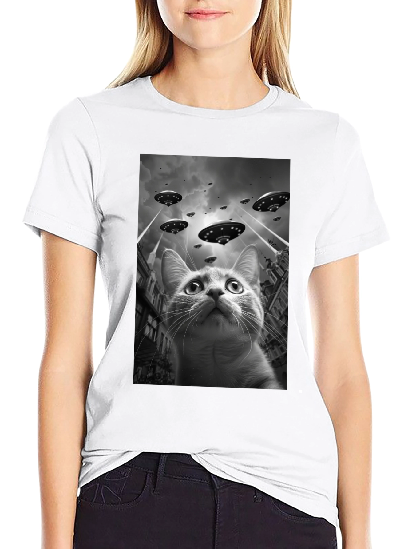 UFO Cat T-Shirt - Alien Invasion