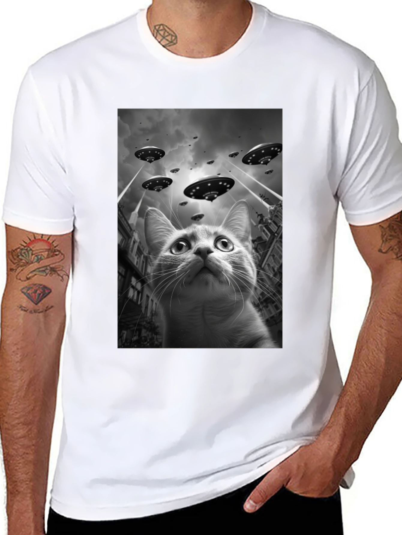UFO Cat T-Shirt - Alien Invasion
