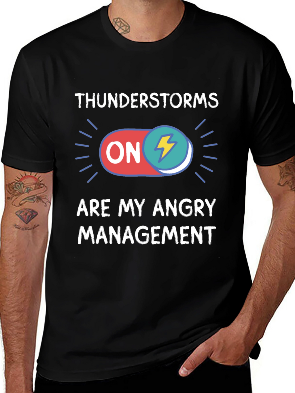 Thunderstorms Are My Angry Management Black T-Shirt