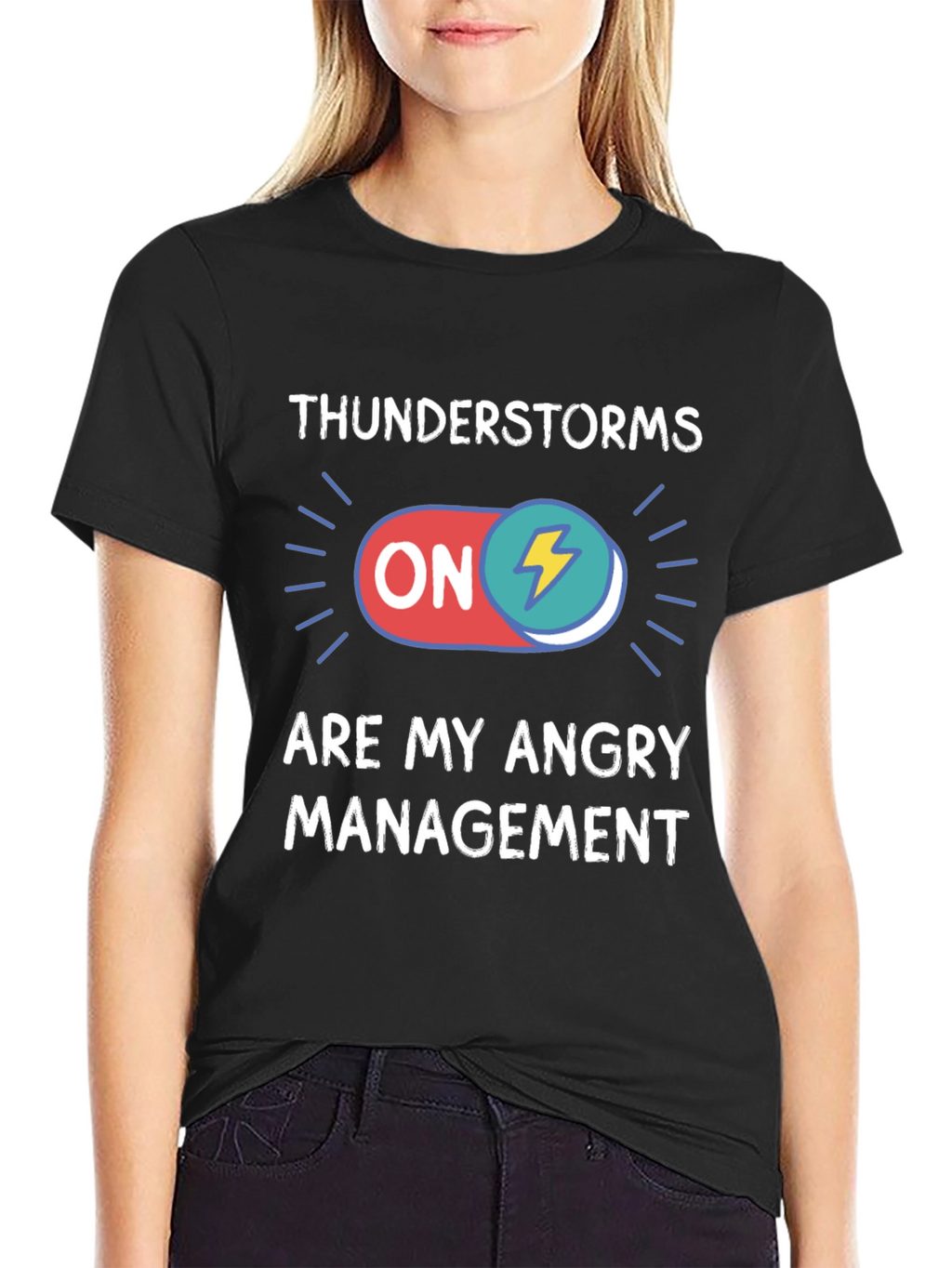Thunderstorms Are My Angry Management Black T-Shirt