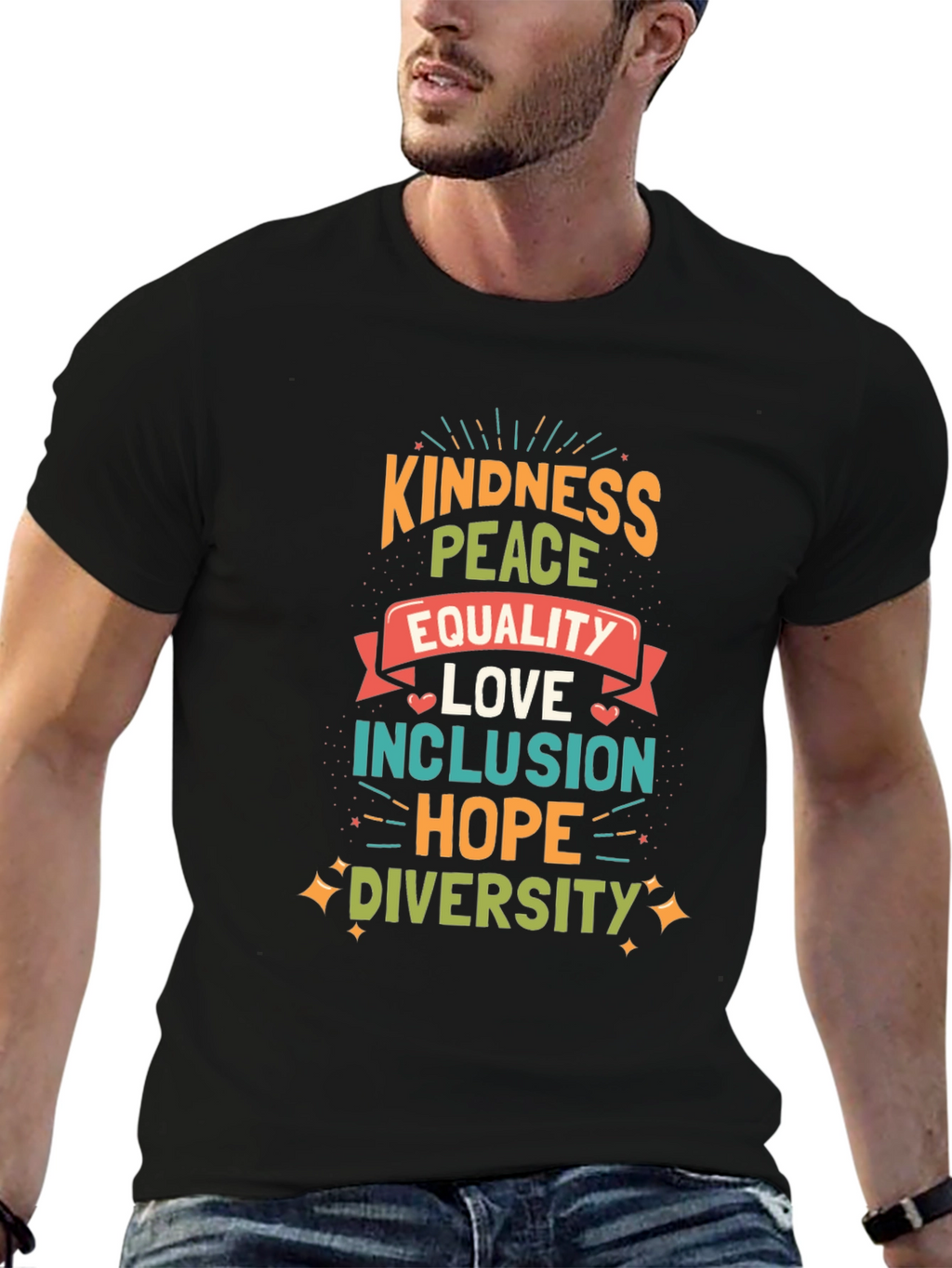 Kindness Peace Equality Graphic Tee