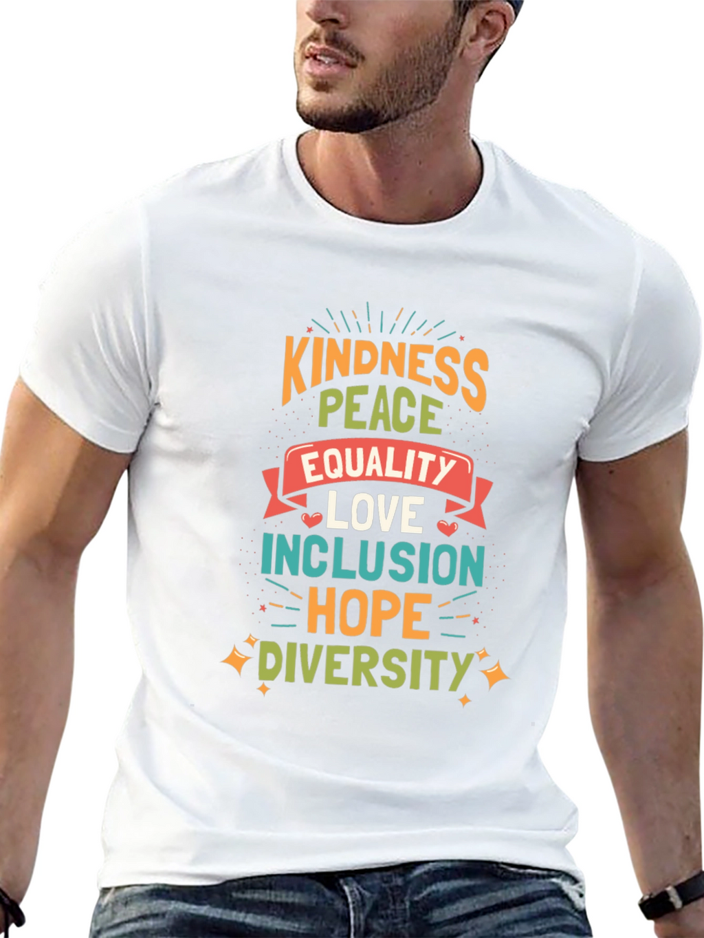 Kindness Peace Equality Graphic Tee