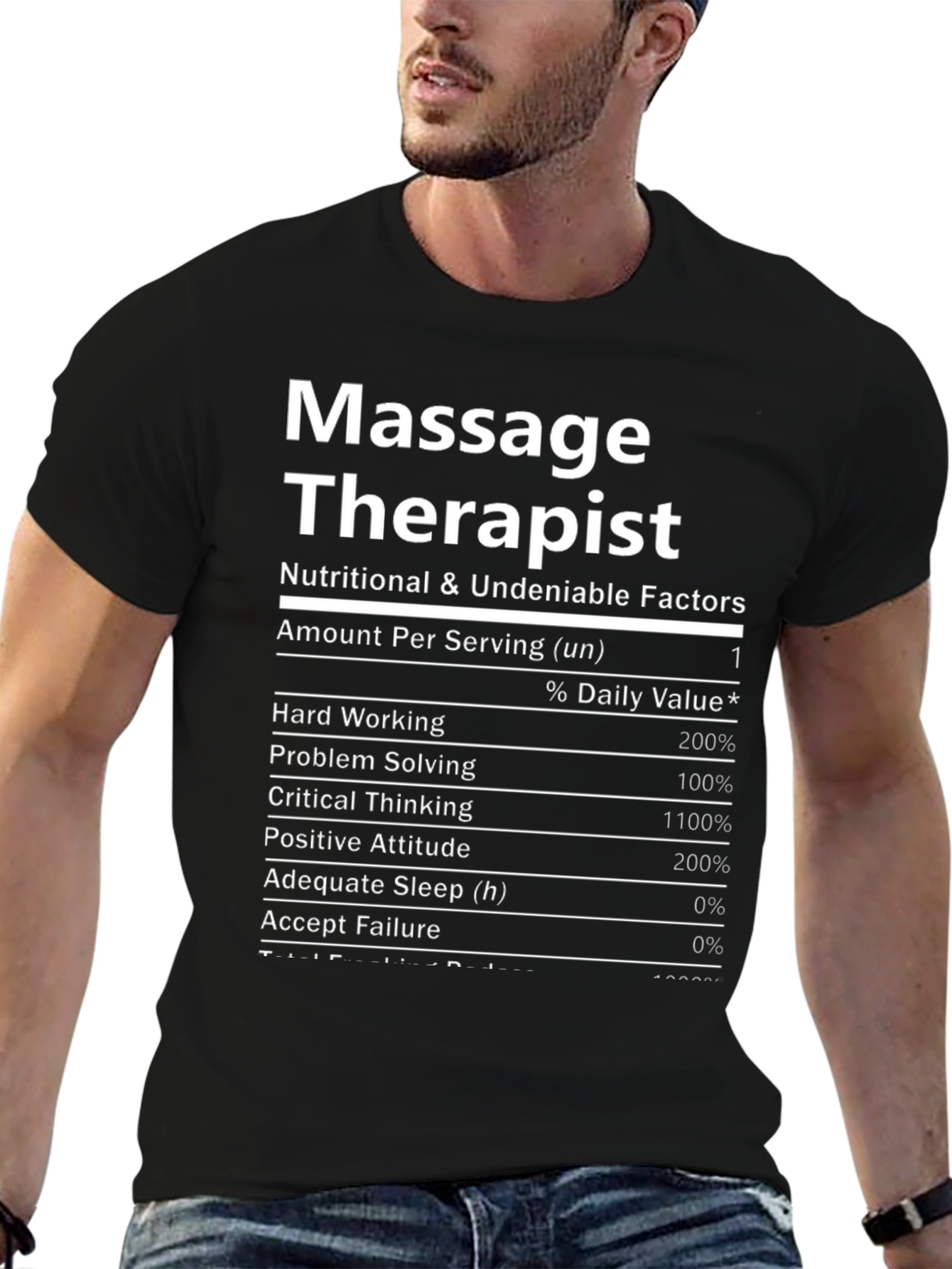Massage Therapist Nutritional Facts T-Shirt
