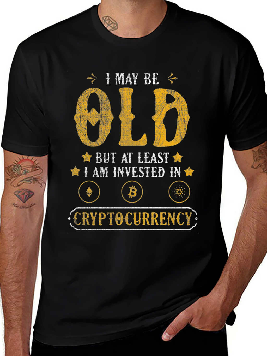 I May Be Old Crypto Investor Graphic T-Shirt