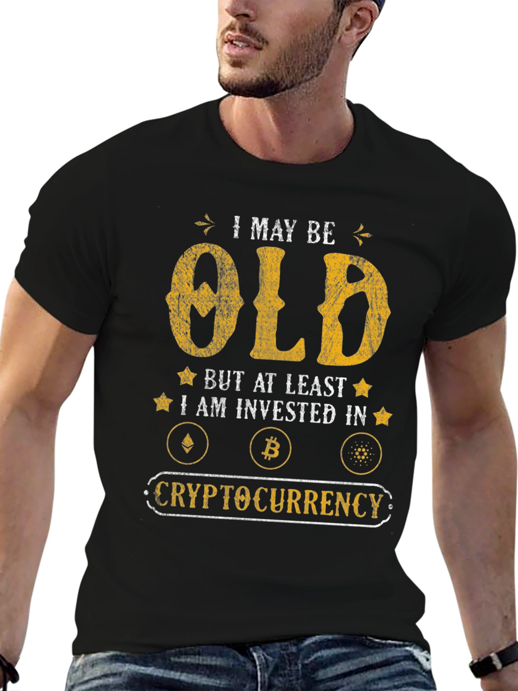 I May Be Old Crypto Investor Graphic T-Shirt