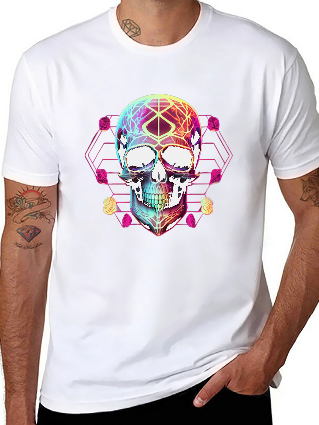 Geometric Skull Graphic T-Shirt