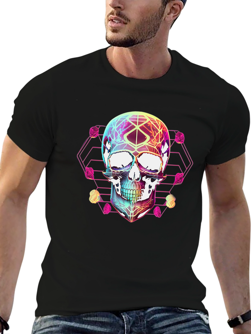 Geometric Skull Graphic T-Shirt